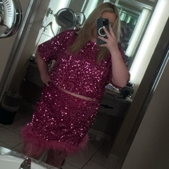 Perfect Night Out Sequin Set-Pink - Picture 1 of 2